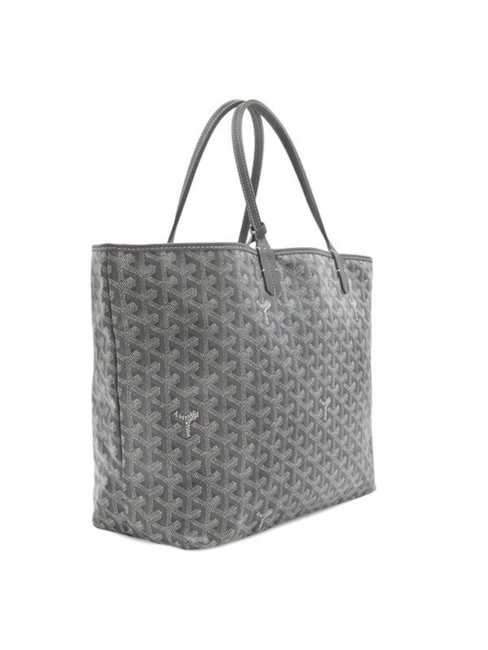 Goyard Tote Saint Louis PM Canvas Din Chevroche Gray Reversible Herringbone - Picture 2 of 6